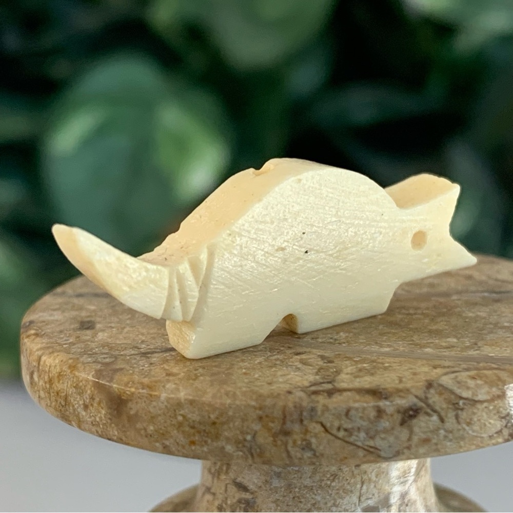 Armadillo Bone Bead Fetish Animal Carving Drilled Hand Carved Mammal 1.4" x .5" - Picture 5 of 13